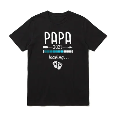 Papa 2021 Loading Werdender Papa Vatertag T-Shirt – Klassisches T-Shirt in Schwarz