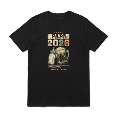 Papa 2026 Schwangerschaft Verkünden T-Shirt – Klassisches T-Shirt in Schwarz