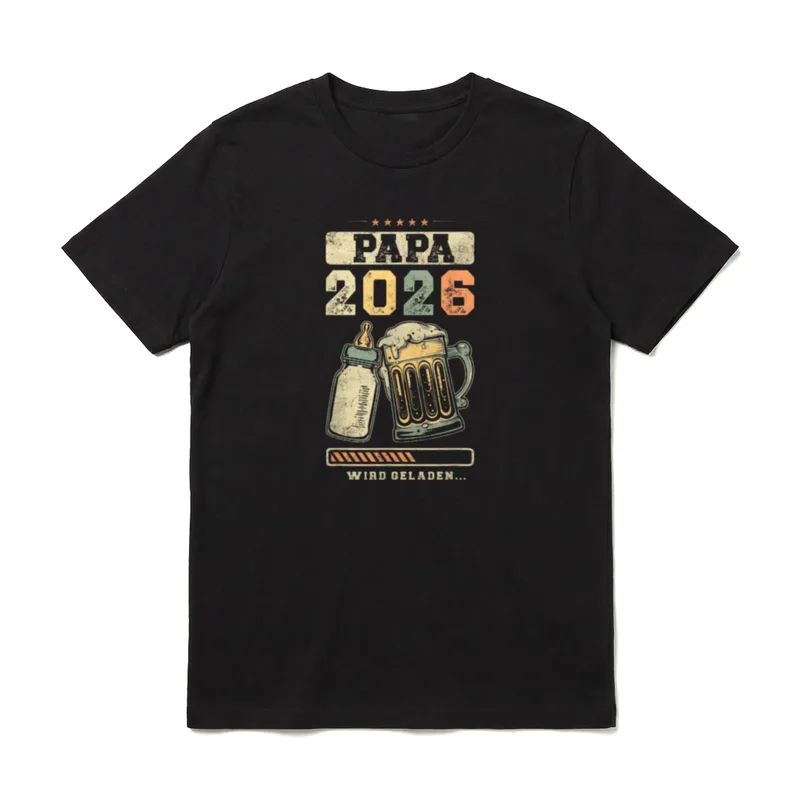 Papa 2026 Schwangerschaft Verkünden T-Shirt – Klassisches T-Shirt in Schwarz
