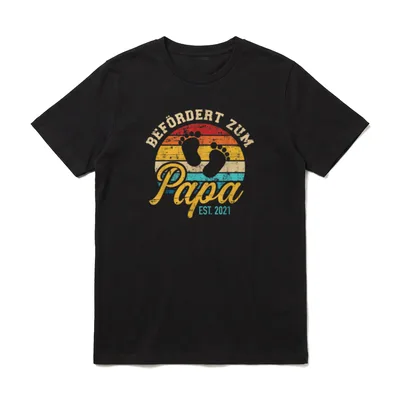 Befördert zum Papa 2021vintage T-Shirt – Klassisches T-Shirt in Schwarz