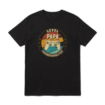 Papa Level Loading Schwangerschaft T-Shirt – Klassisches T-Shirt in Schwarz