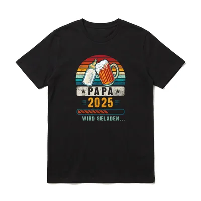 Papa 2025 Werdender Vater T-Shirt – Klassisches T-Shirt in Schwarz