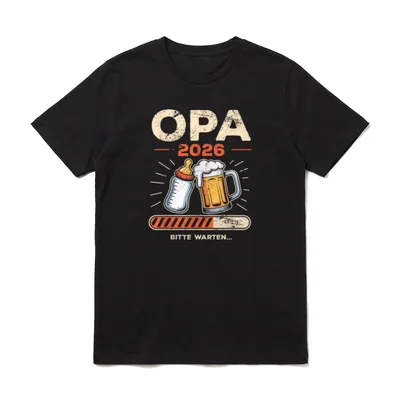 Opa 2026 Schwangerschaft Verkünden Werdender Papa T-Shirt – Klassisches T-Shirt in Schwarz