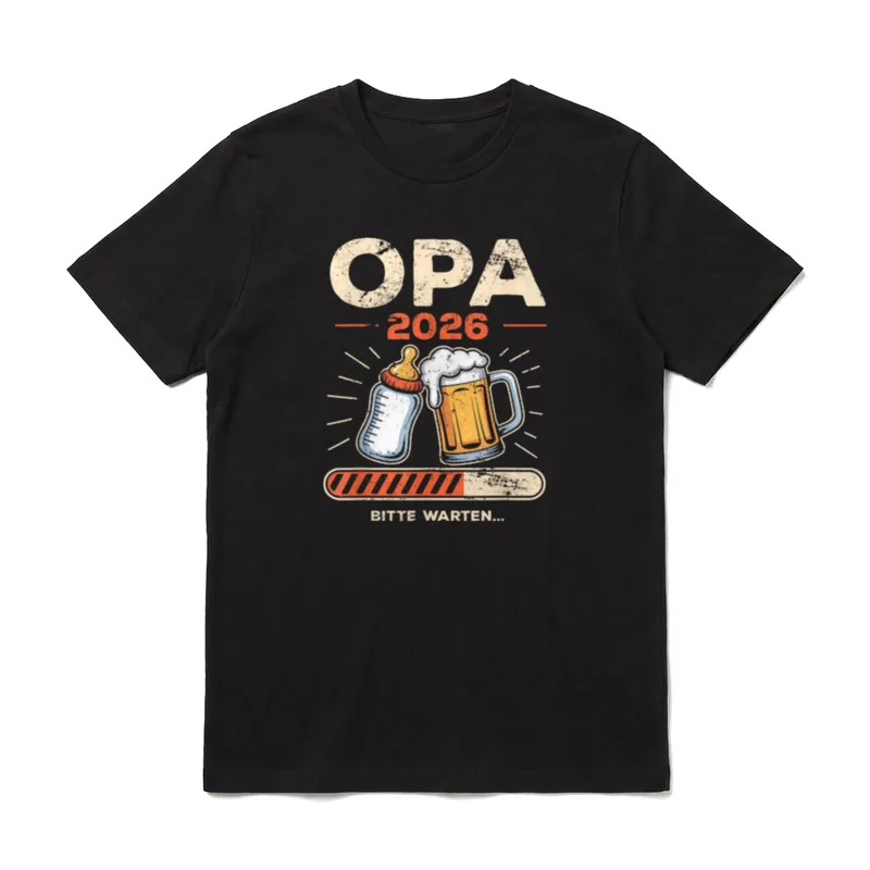 Opa 2026 Schwangerschaft Verkünden Werdender Papa T-Shirt – Klassisches T-Shirt in Schwarz
