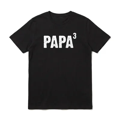 Papa hoch drei Ankündigung T-Shirt – Klassisches T-Shirt in Schwarz
