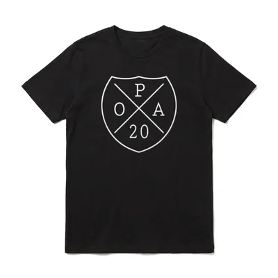 Opa 2020 Werdender Großvater T-Shirt – Weißes Wappenmotiv mit OPA 20 – Klassisches T-Shirt in Schwarz