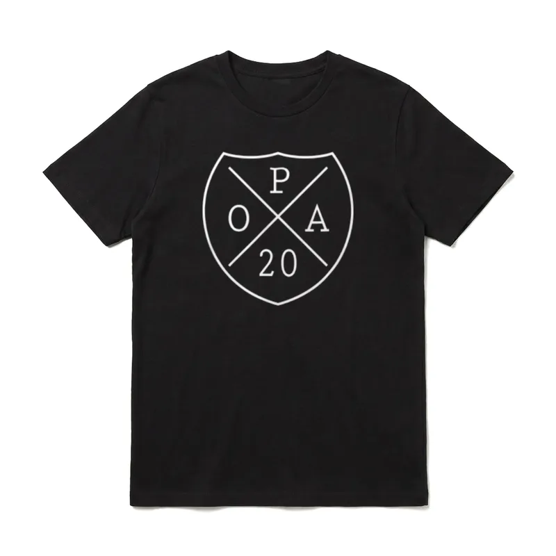 Opa 2020 Werdender Großvater T-Shirt – Weißes Wappenmotiv mit OPA 20 – Klassisches T-Shirt in Schwarz