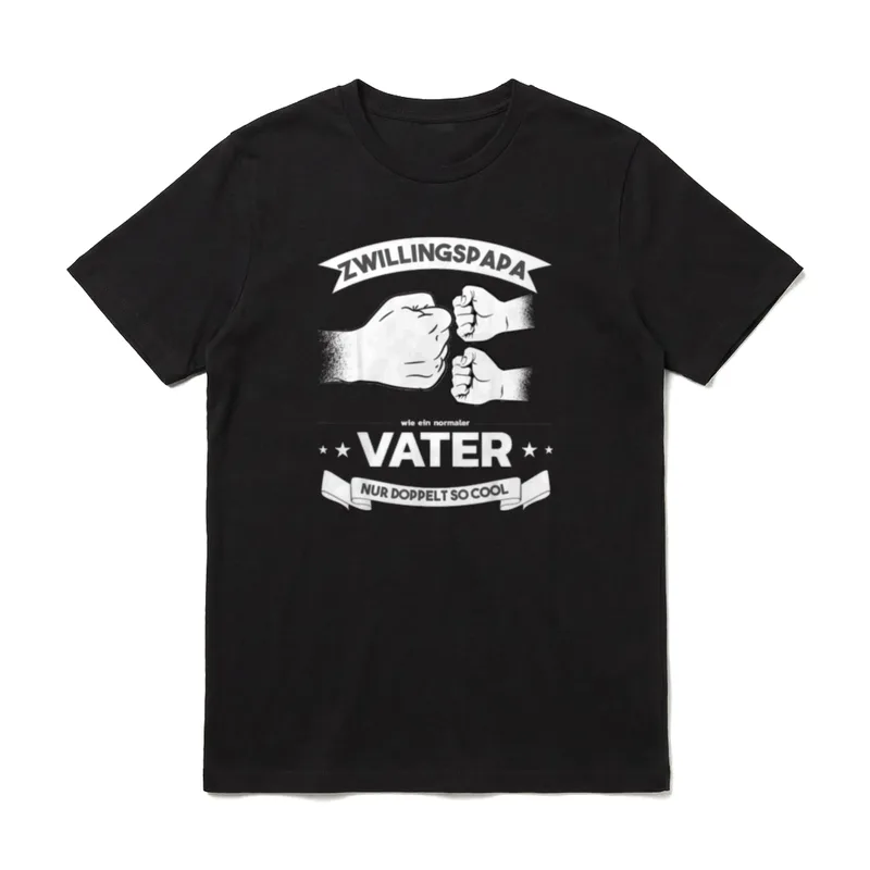 Zwillingspapa 2025 Twin Schwangerschaft T-Shirt – Klassisches T-Shirt in Schwarz