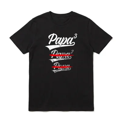 PAPA HOCH 3 VATERTAG WERDENDER T-Shirt – Klassisches T-Shirt in Schwarz