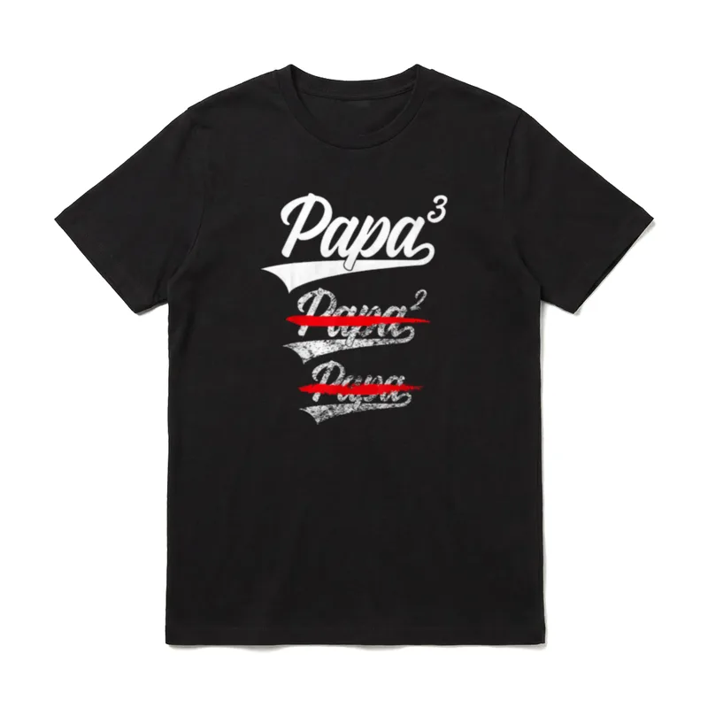 PAPA HOCH 3 VATERTAG WERDENDER T-Shirt – Klassisches T-Shirt in Schwarz