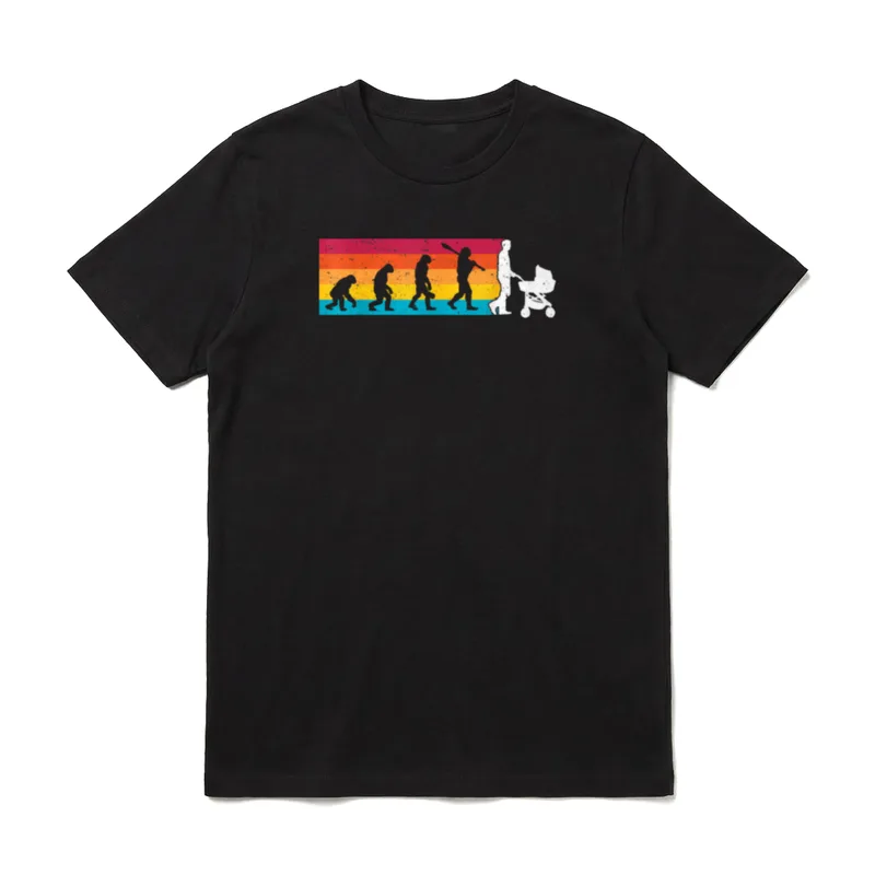 Werdender Vater Evolution Papa lustiges T-Shirt – Klassisches T-Shirt in Schwarz