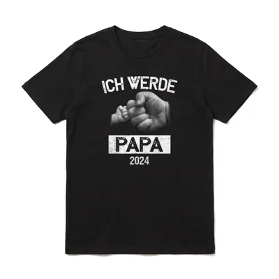 Ich werde Papa 2024 T-Shirt – Klassisches T-Shirt in Schwarz