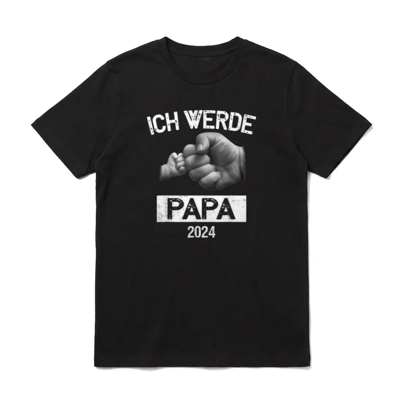 Ich werde Papa 2024 T-Shirt – Klassisches T-Shirt in Schwarz