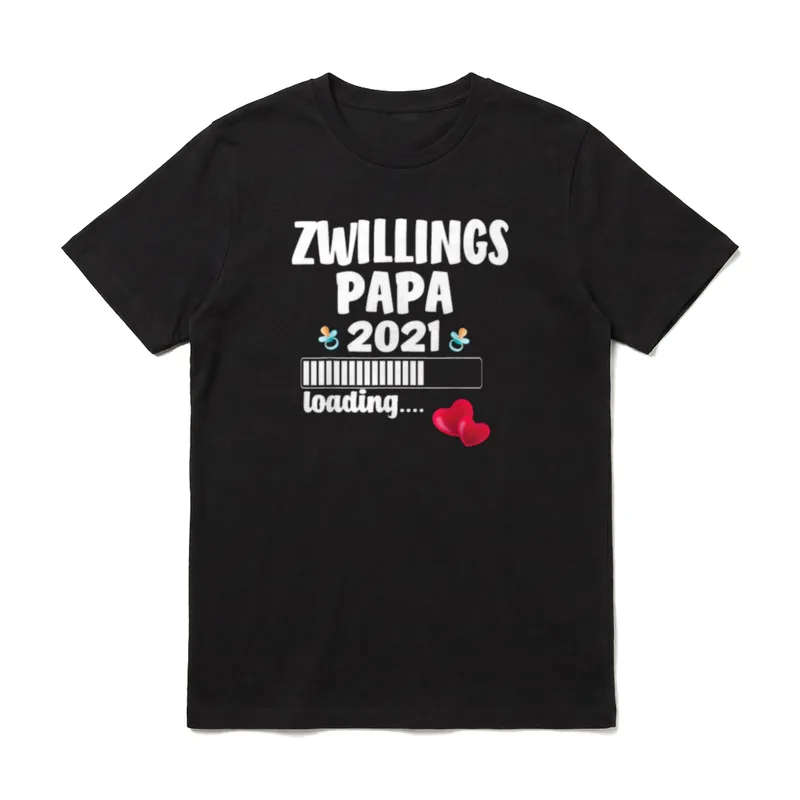 Papa loading 2021 Zwillingspapa T-Shirt – Klassisches T-Shirt in Schwarz