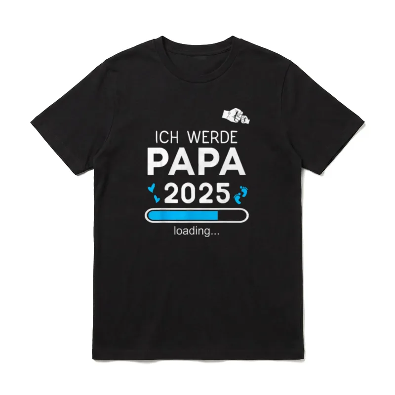 Papa 2025 Loading Ich T-Shirt – Klassisches T-Shirt in Schwarz