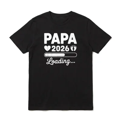 Papa 2026 Loading Werdender T-Shirt – Klassisches T-Shirt in Schwarz