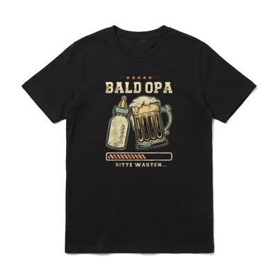 Bald Opa Schwangerschaft Verkünden T-Shirt – Klassisches T-Shirt in Schwarz