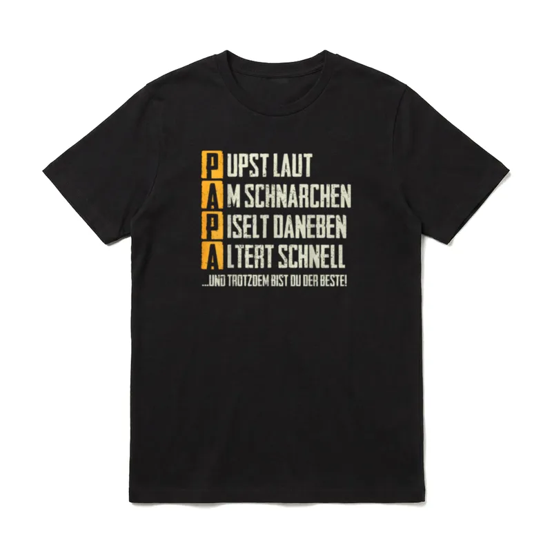 PAPA Lustiger Spruch zum Vatertag T-Shirt – Klassisches T-Shirt in Schwarz