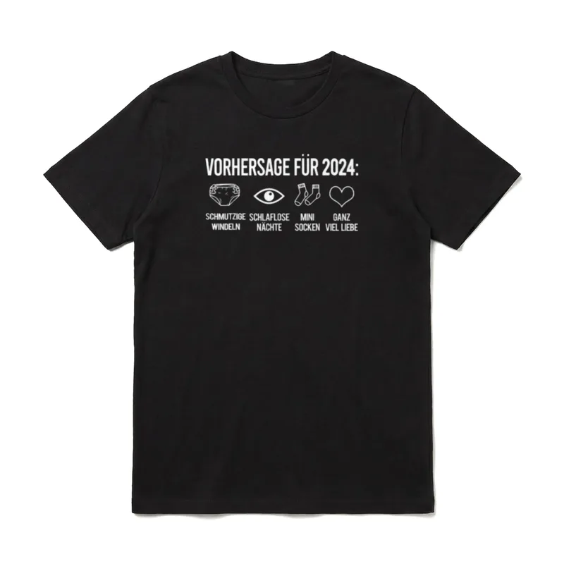 WERDENDE MAMA VORHERSAGE 2024 T-Shirt – Klassisches T-Shirt in Schwarz