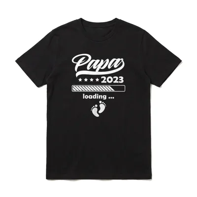 Papa Loading 2023 Schwangerschaft Werdender T-Shirt – Klassisches T-Shirt in Schwarz