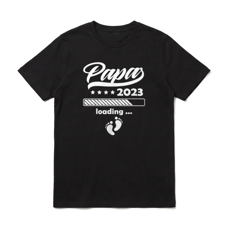 Papa Loading 2023 Schwangerschaft Werdender T-Shirt – Klassisches T-Shirt in Schwarz