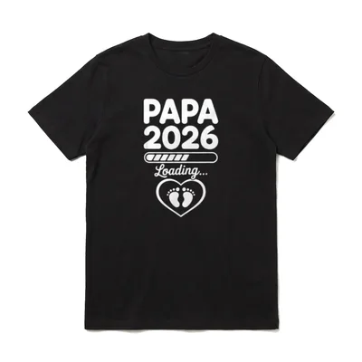 Papa 2026 Loading Werdender T-Shirt – Klassisches T-Shirt in Schwarz