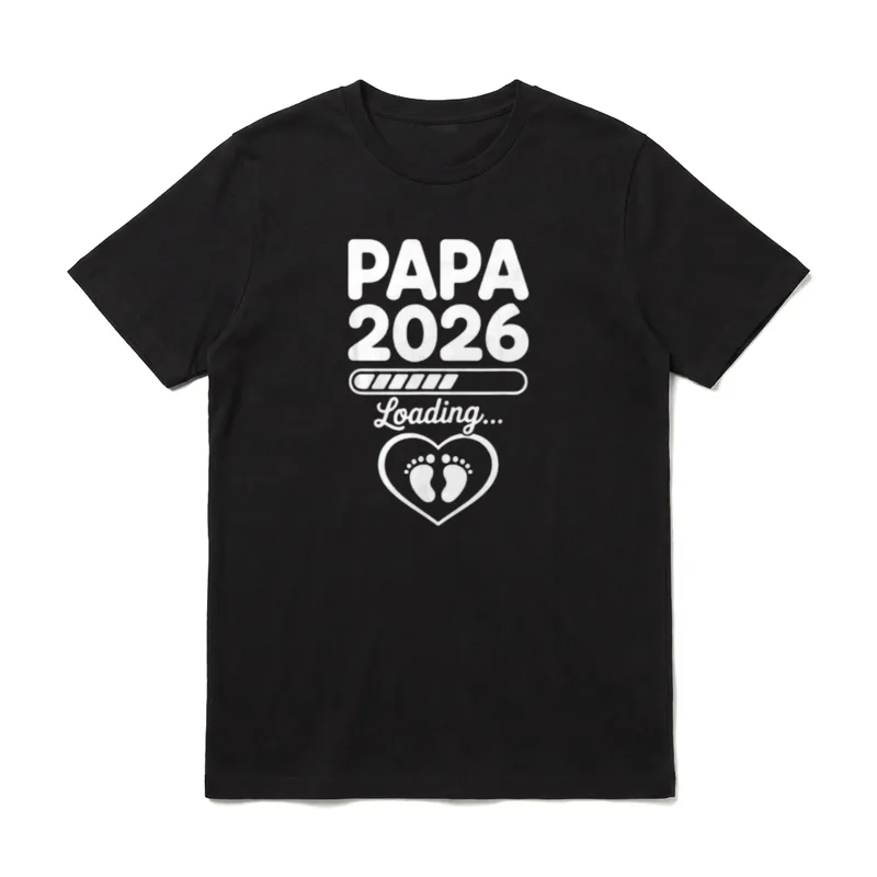 Papa 2026 Loading Werdender T-Shirt – Klassisches T-Shirt in Schwarz