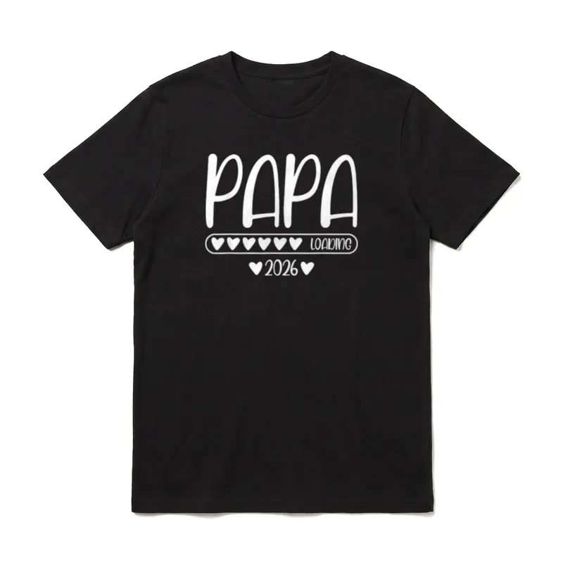 Papa 2026 Loading Schwangerschaft T-Shirt – Klassisches T-Shirt in Schwarz