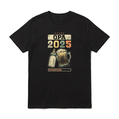 Opa 2025 Schwangerschaft Verkünden Werdender T-Shirt – Klassisches T-Shirt in Schwarz