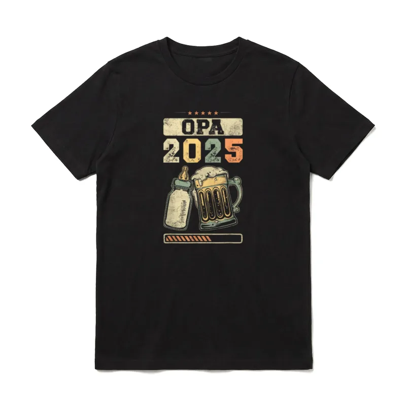 Opa 2025 Schwangerschaft Verkünden Werdender T-Shirt – Klassisches T-Shirt in Schwarz