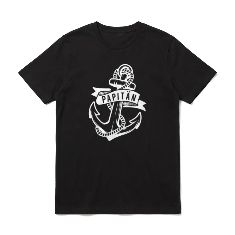 Papitän werdender Papa 2026 T-Shirt – Klassisches T-Shirt in Schwarz