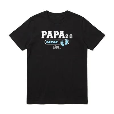 Zweifacher Papa Vater 2.0 lädt T-Shirt – Klassisches T-Shirt in Schwarz
