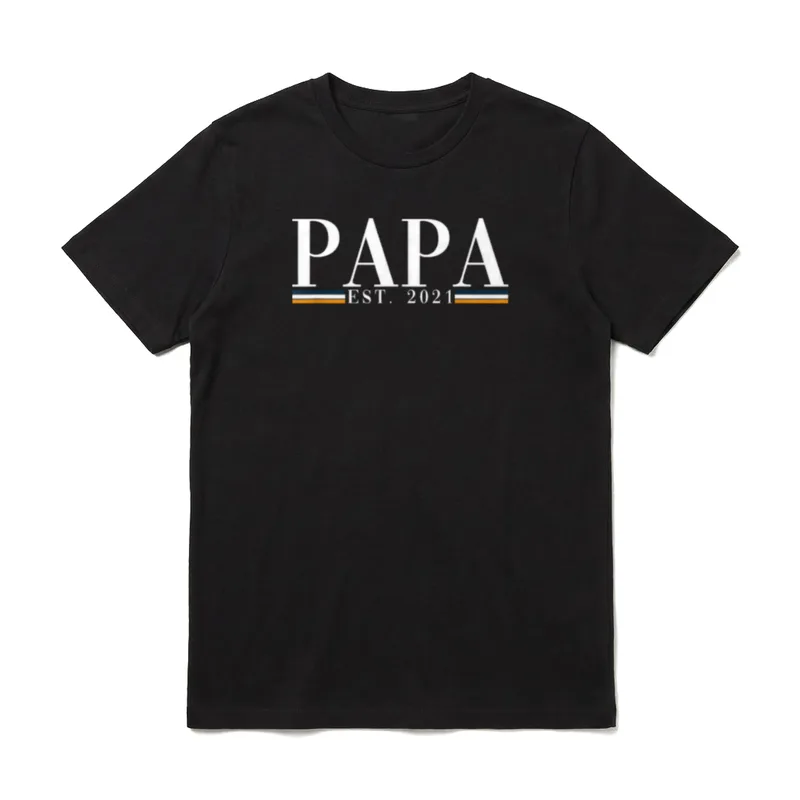 Papa est. 2021 erwartendes T-Shirt – Klassisches T-Shirt in Schwarz