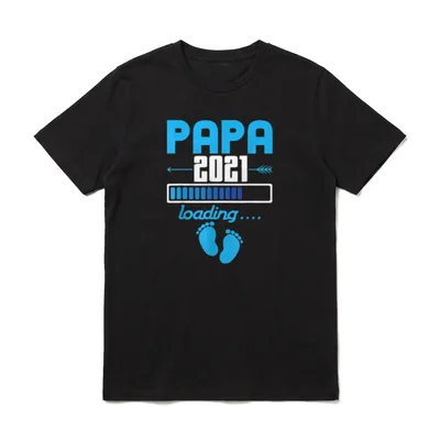 Papa 2021 loading Werdende Vater T-Shirt – Klassisches T-Shirt in Schwarz