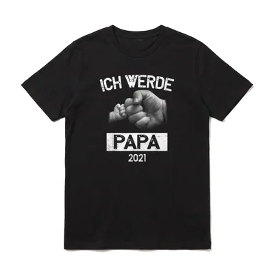 Ich werde Papa 2021 Werdender Papa T-Shirt – Klassisches T-Shirt in Schwarz