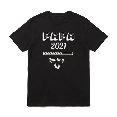 Papa 2021 Loading Werdender T-Shirt – Klassisches T-Shirt in Schwarz
