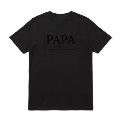 Werdender Papa Loading T-Shirt – PAPA Loading Text mit Ladebalken und kleinem Herz – Klassisches T-Shirt in Schwarz