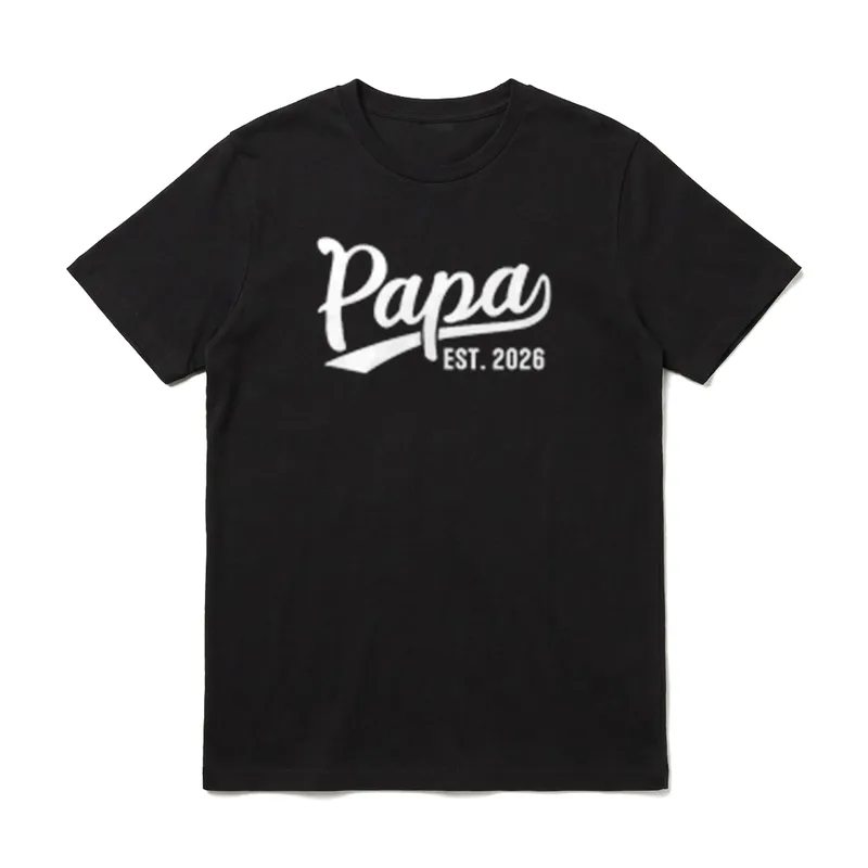 Papa 2026 Stolzer Papa T-Shirt – Klassisches T-Shirt in Schwarz