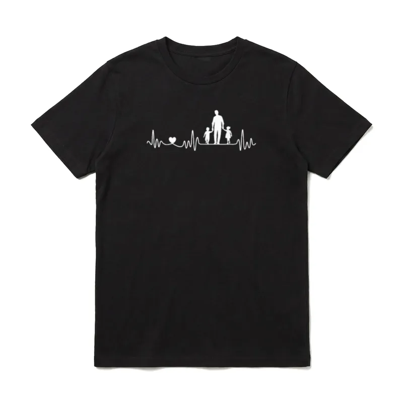 Vater Sohn Tochter Herzschlag Frequenz T-Shirt – Klassisches T-Shirt in Schwarz