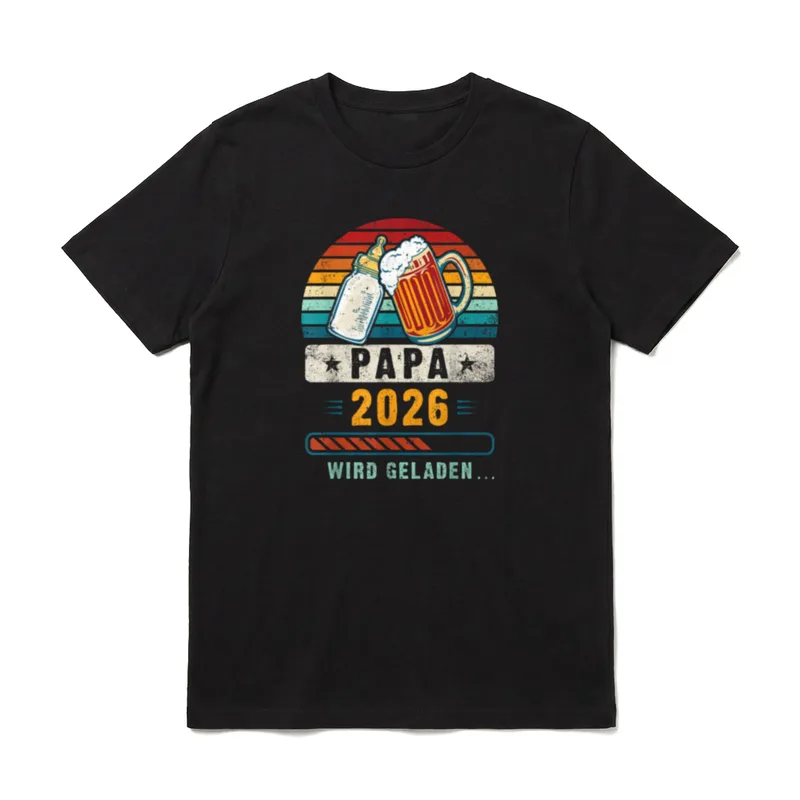 Papa 2026 Werdender Vater T-Shirt – Klassisches T-Shirt in Schwarz