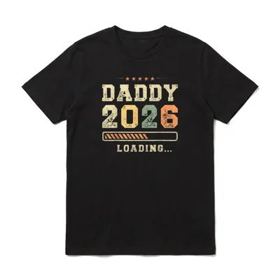 Daddy 2026 Loading Vaterschaft Baby-Ankündigung T-Shirt – Klassisches T-Shirt in Schwarz