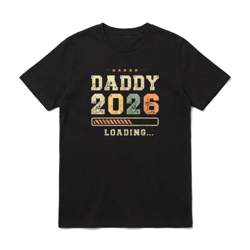 Daddy 2026 Loading Vaterschaft Baby-Ankündigung T-Shirt – Klassisches T-Shirt in Schwarz