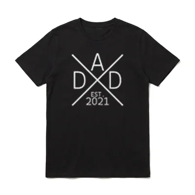 Papa Est 2021 Papa T-Shirt – Klassisches T-Shirt in Schwarz