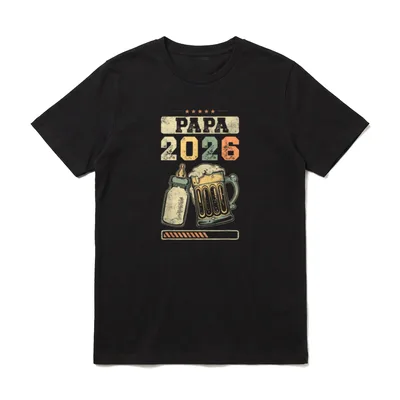 Papa 2026 Babyankündigung werdender T-Shirt – Klassisches T-Shirt in Schwarz