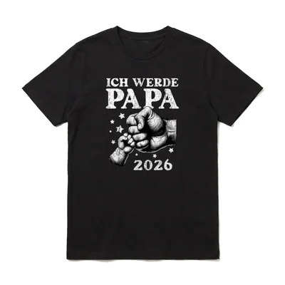 Ich werde Papa 2026 Baby T-Shirt – Klassisches T-Shirt in Schwarz
