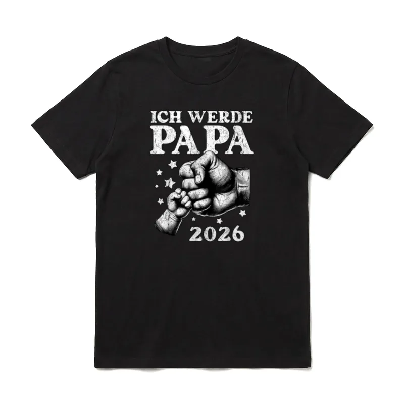 Ich werde Papa 2026 Baby T-Shirt – Klassisches T-Shirt in Schwarz
