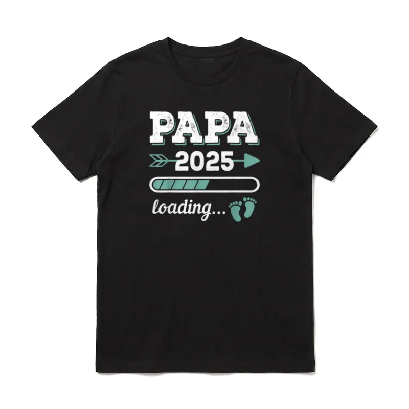 Papa 2025 Loading Zukünftiger T-Shirt – Klassisches T-Shirt in Schwarz