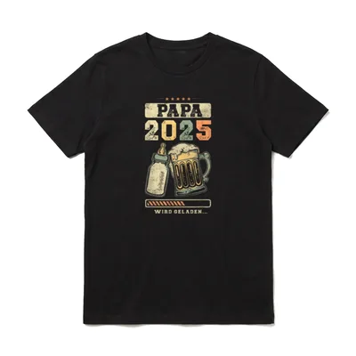 Papa 2025 Schwangerschaft Verkünden T-Shirt – Klassisches T-Shirt in Schwarz