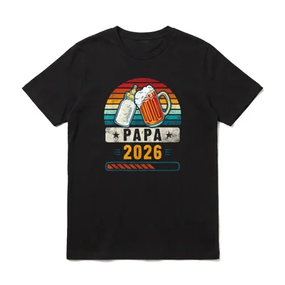 Papa 2026 Werdender Vater Baby T-Shirt – Klassisches T-Shirt in Schwarz