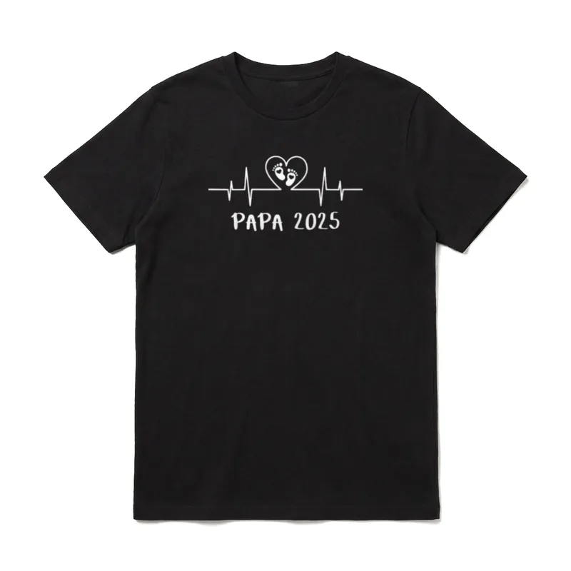 Papa 2025 Herzschlag Das Daddy T-Shirt – Klassisches T-Shirt in Schwarz